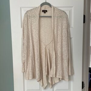 Cream Open-Front Cardigan